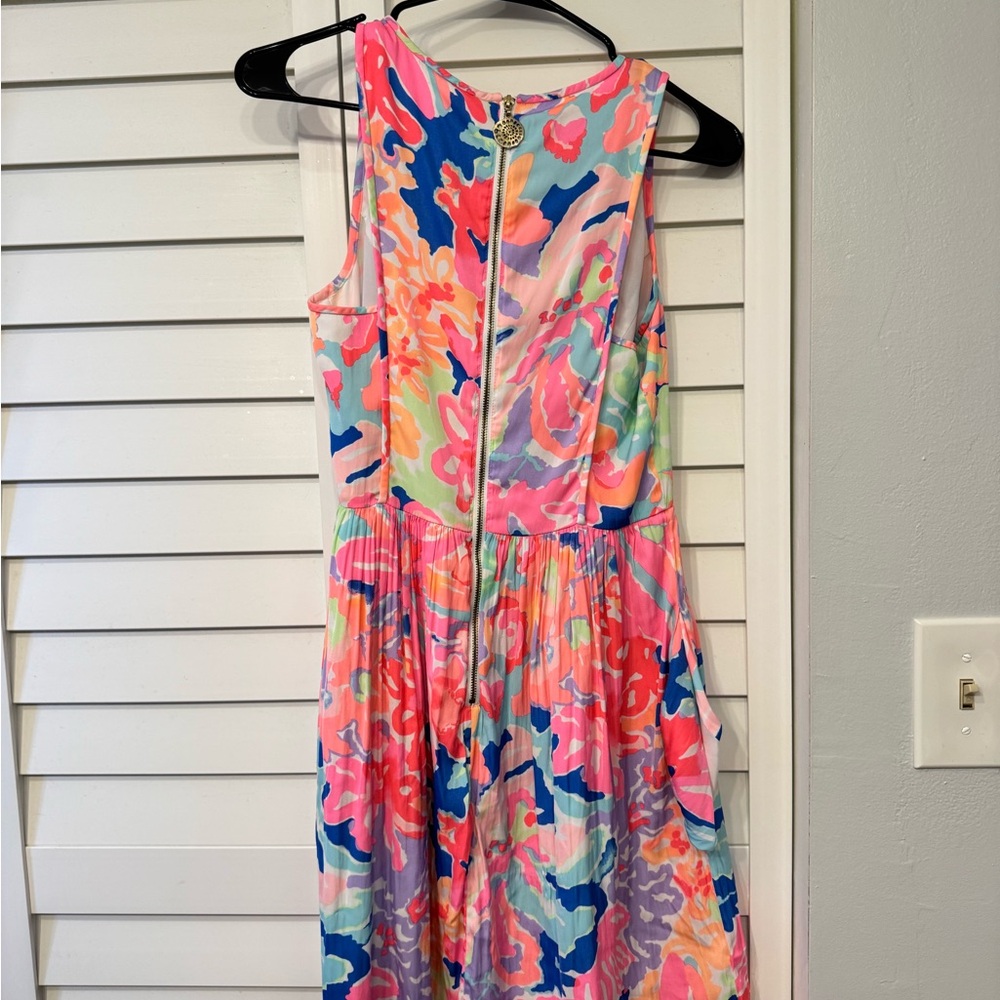 Lilly Pulitzer Bright Pink Blue Floral Dress